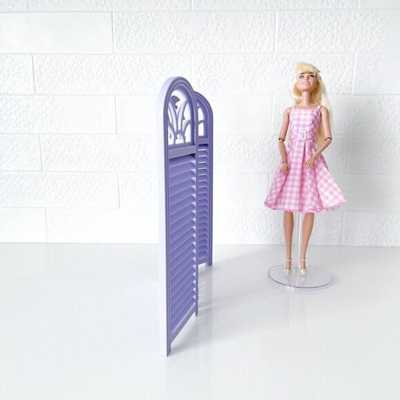 3-Panel Lavender Privacy Screen Doll 1:6 Scale Furniture 12” Barbie Integrity - Picture 3 of 4